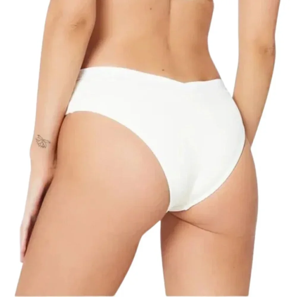 NWT l*space Pratt Ribbed V Front Bikini Bottom in Cream Sz. XL